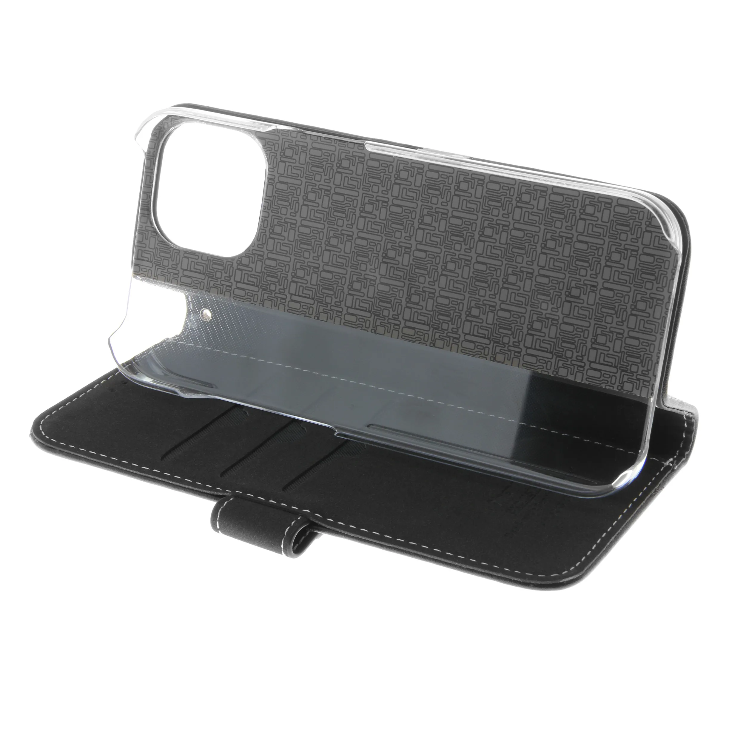 Insmat Exclusive Flip Case, iPhone 15 -lompakkokotelo, Musta