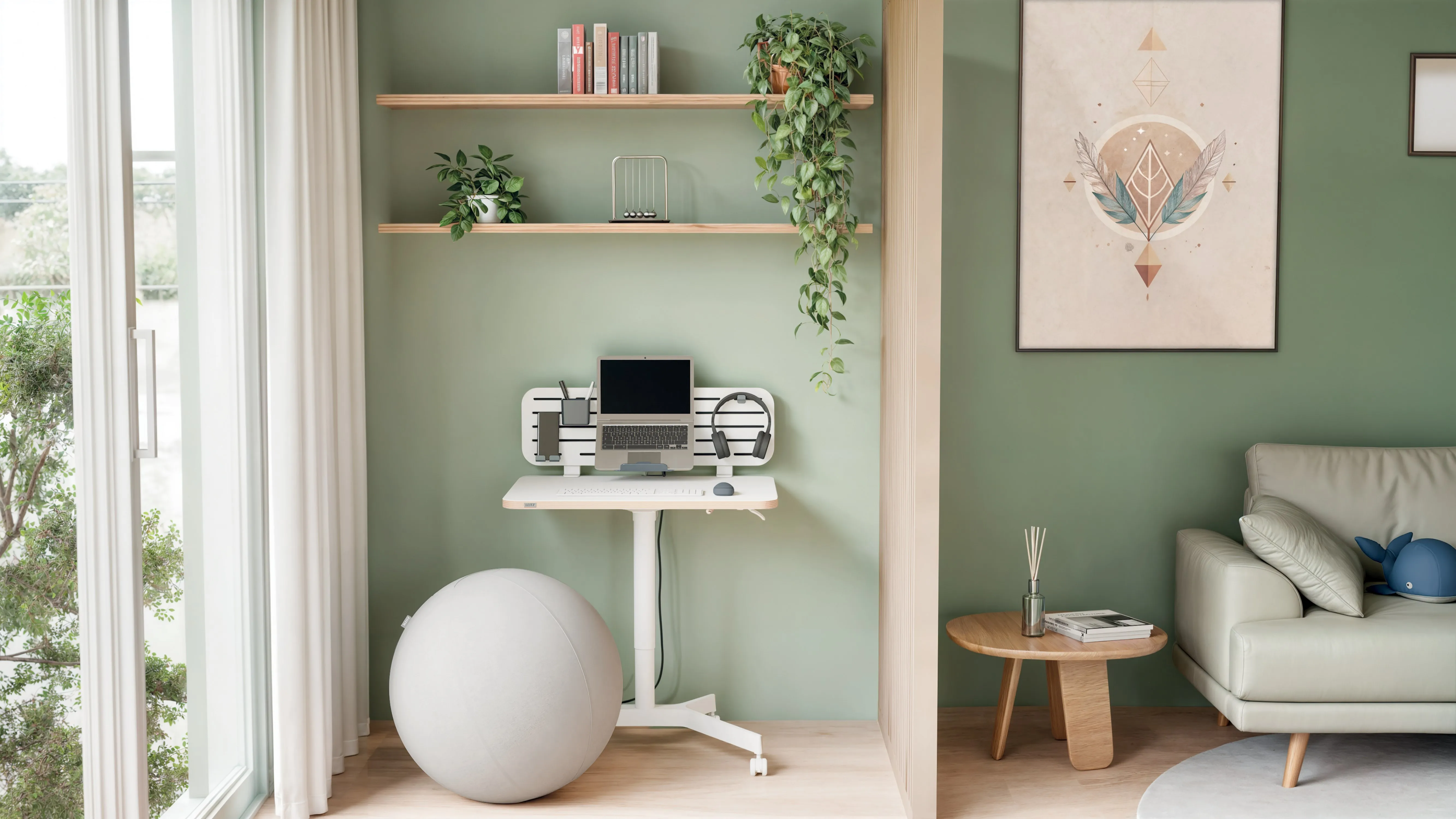 Leitz Ergo - adjustable small desk, white