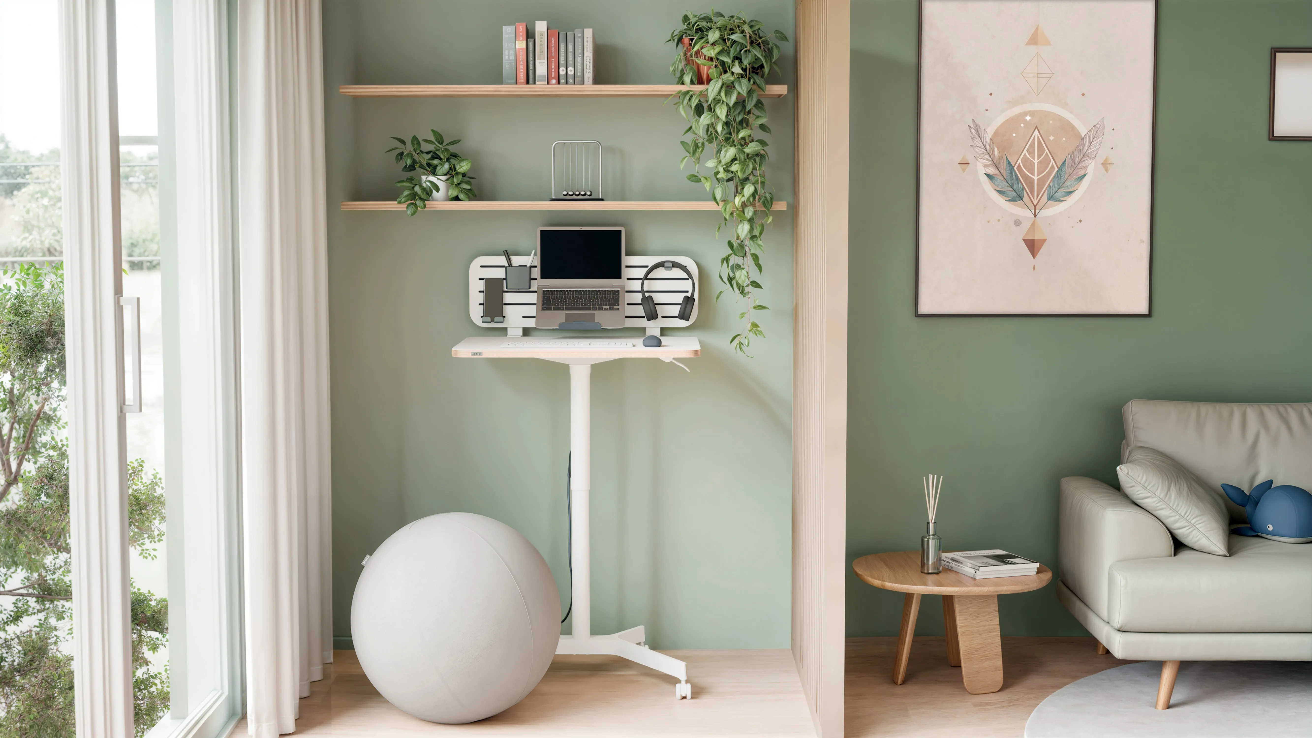 Leitz Ergo - adjustable small desk, white