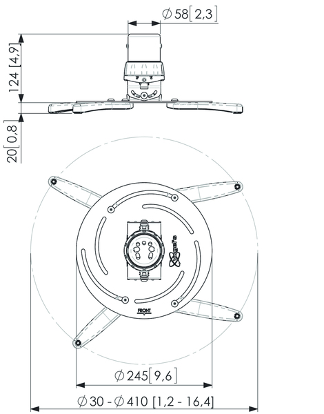 Vogel's Pro PPC 2500 Projector ceiling mount Silver