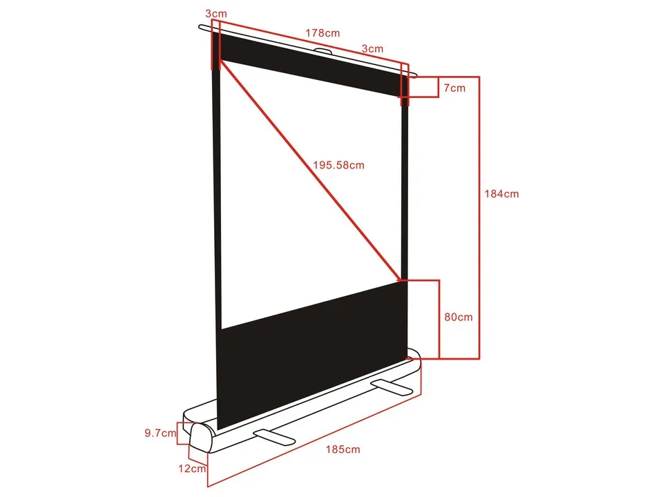 MULTIBRACKETS 16:9 Portable Projection Screen 172x97 77inch