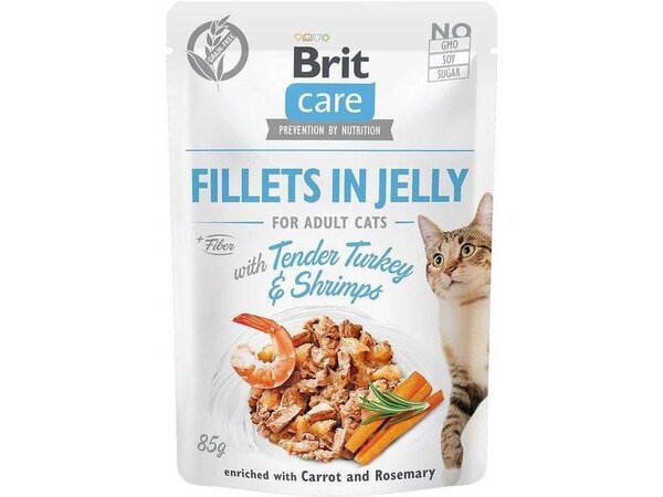 Brit Care Fillets in Jelly Flavour Box, Wet food for cats, Adult, Grain Free, 12 x 85g