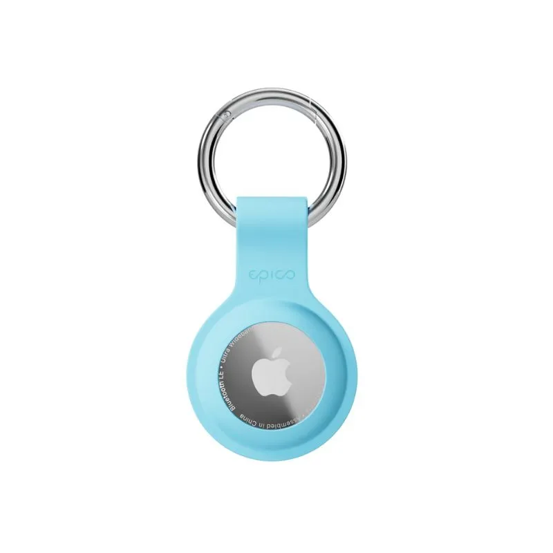 Epico Silicone Full Back Case | AirTag | Light Blue | Robust Metal Ring