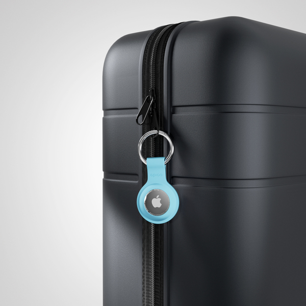 Epico Silicone Full Back Case | AirTag | Light Blue | Robust Metal Ring