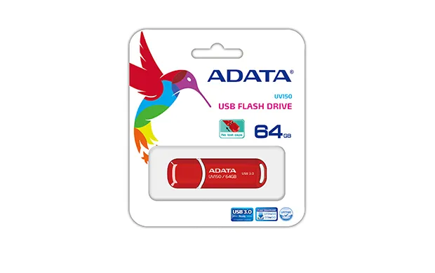 A-DATA DashDrive UV150 USB 3.2 Gen 1 64 Gt -muistitikku, punainen