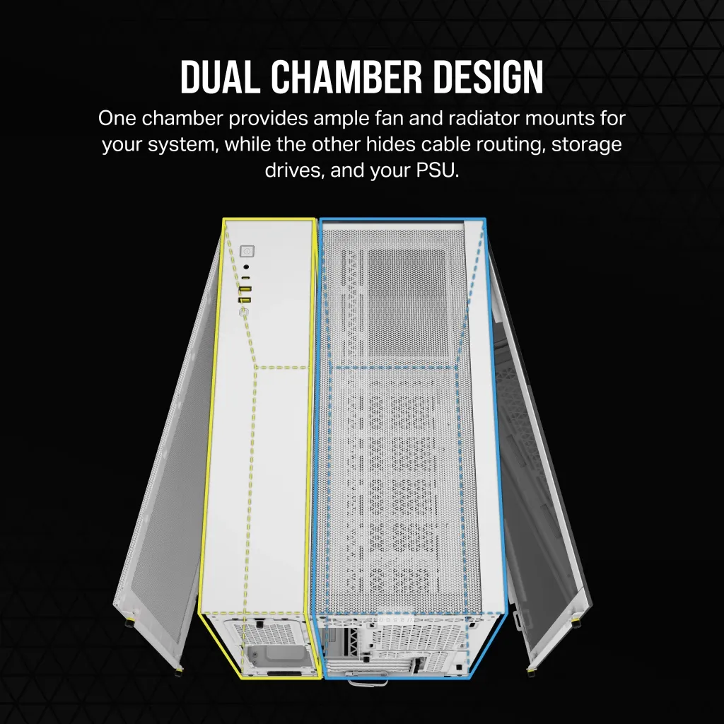 Corsair 2500X Dual Chamber - mATX case, white