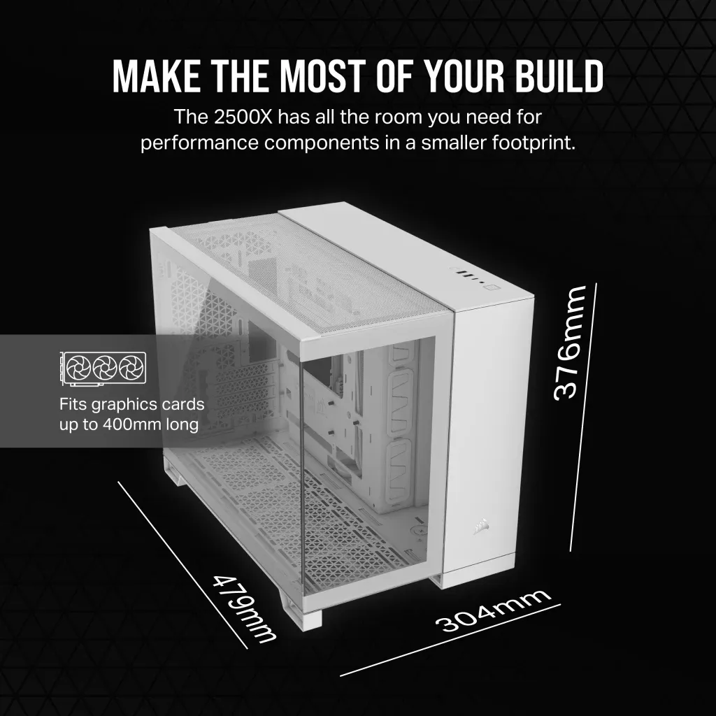 Corsair 2500X Dual Chamber - mATX case, white
