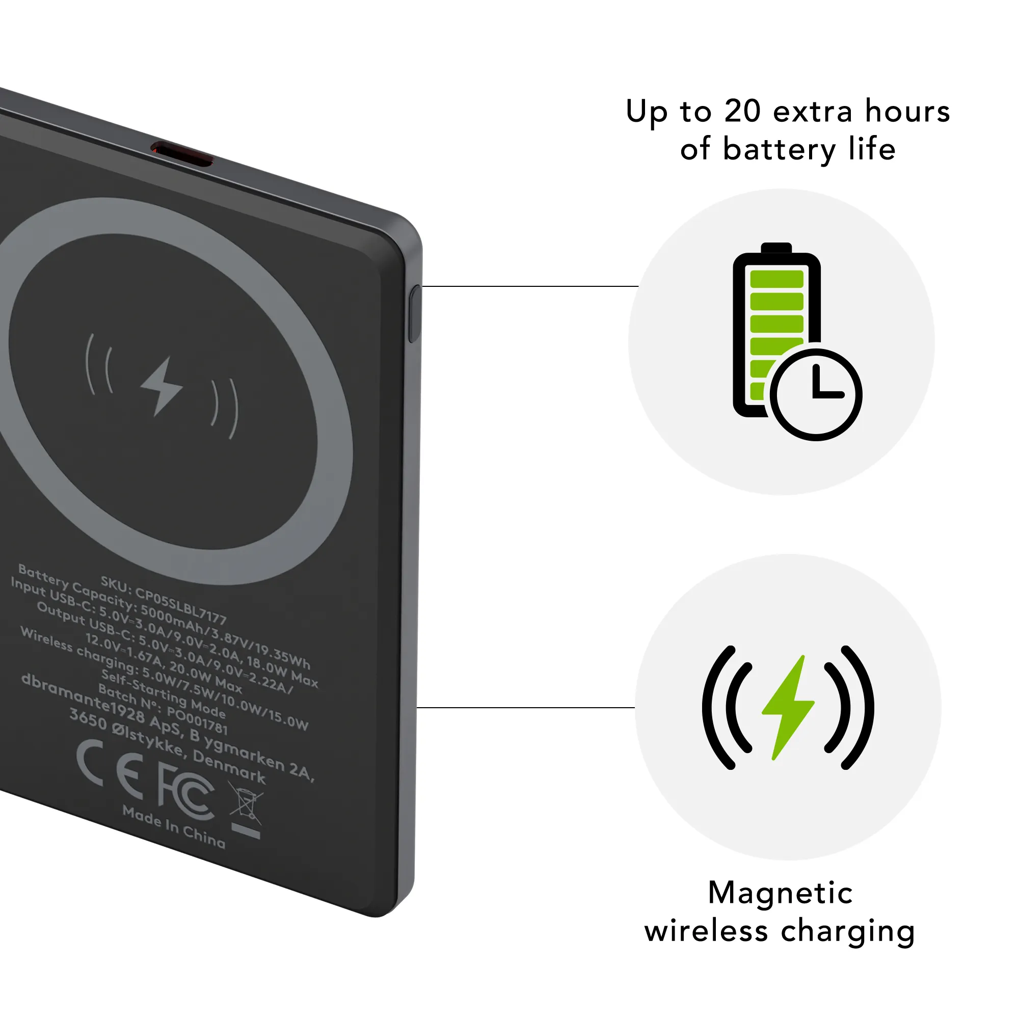 Re-charge - Power Bank 5K Magsafe - Grey