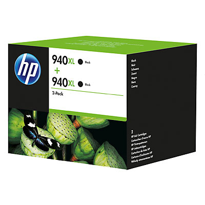 HP 940XL - 2 pakettia - Tuottoisa - musta - alkuper&auml;inen - mustepatruuna malleihin Officejet Pro 8000, 8500, 8500 A909a, 8500A, 8500A A910a
