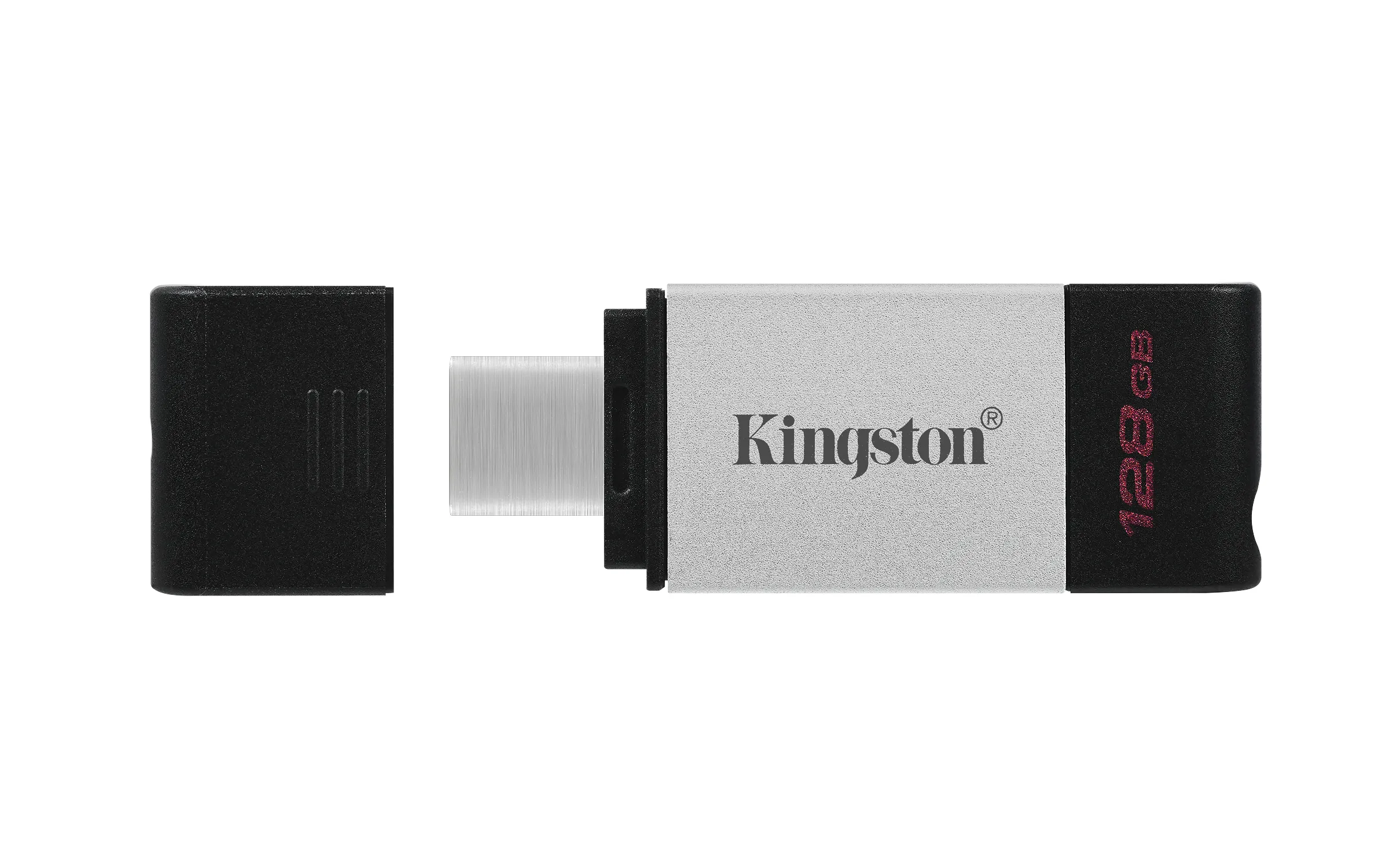 Kingston DataTraveler 80 USB-C 3.2 Gen 1 128GB memory stick, Black/Silver
