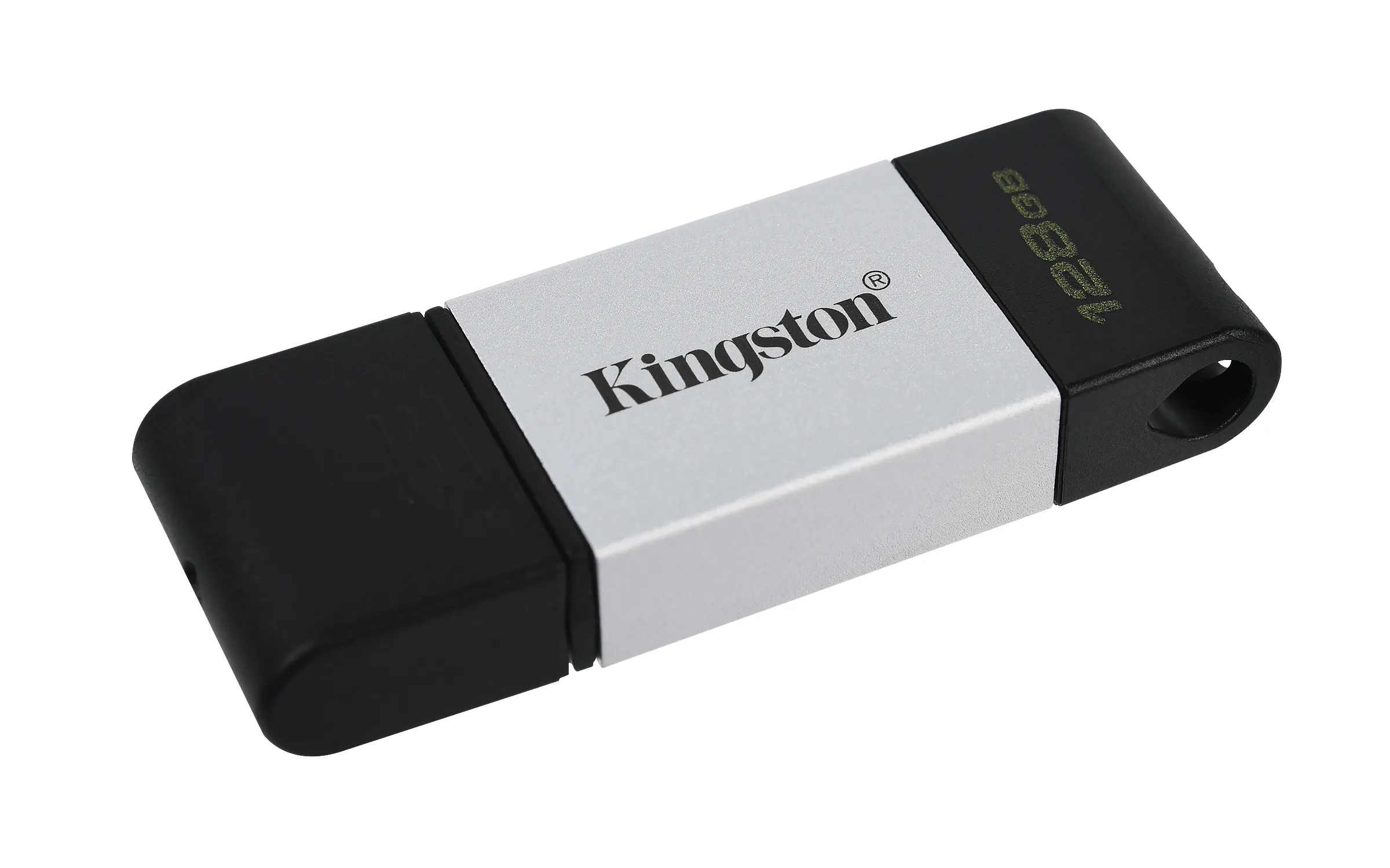 Kingston DataTraveler 80 USB-C 3.2 Gen 1 128GB memory stick, Black/Silver