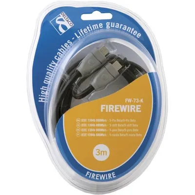 DELTACO Firewire 800-kaapeli, 9-pin u - 9-pin u, 3m