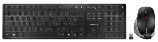 CHERRY DW 9500 SLIM Wireless Keyboard and Mouse, Cherry SX, Black, Grey