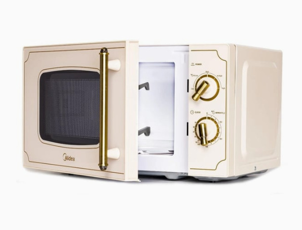Midea MM720CJ7 Freestanding Microwave Oven, 700 W, 20 L, Cream