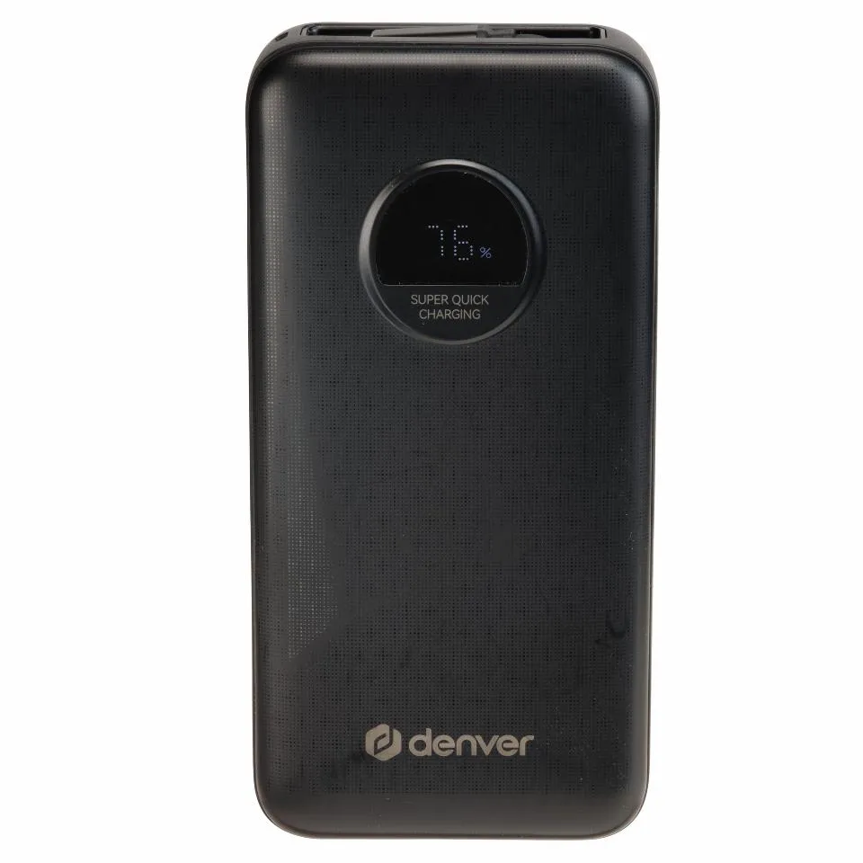 Denver 20.000 mAh 65W PD -varavirtalähde, Musta