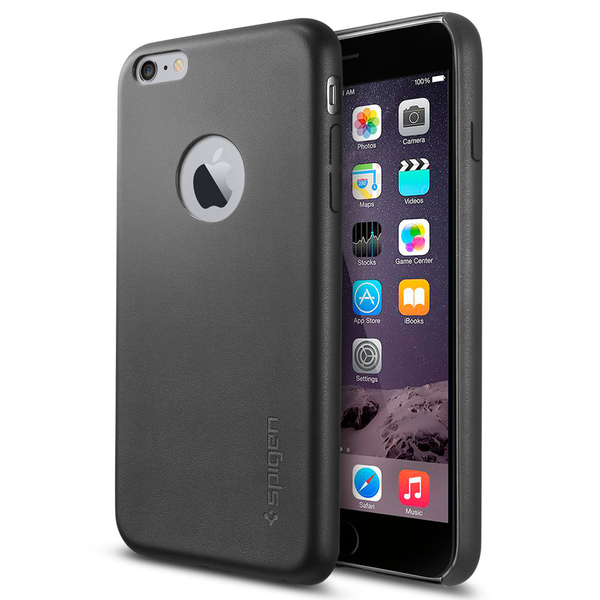 Spigen Leather Fit Series, iPhone 6/6s Plus - Case, Black