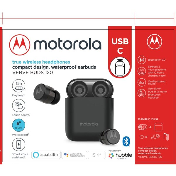 Motorola Headphones In-ear Vervebuds 120 TWS Black