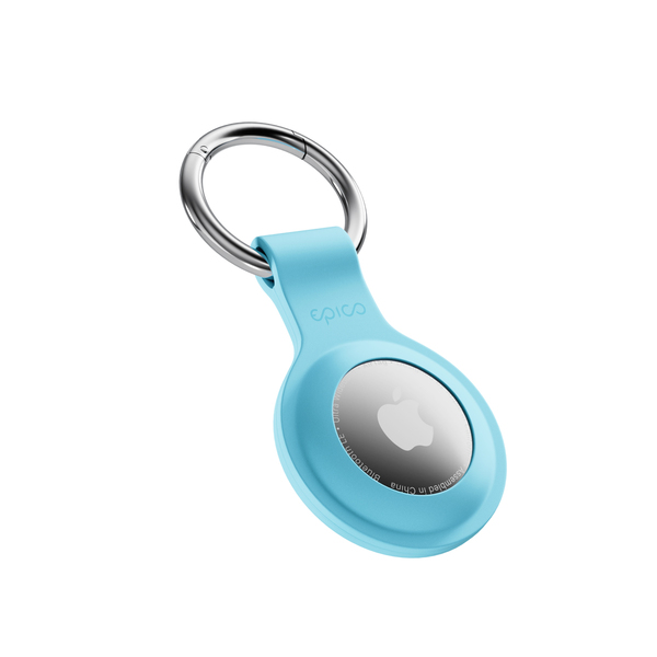 Epico Silicone Full Back Case | AirTag | Light Blue | Robust Metal Ring