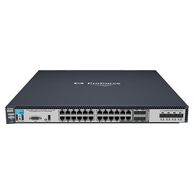 HPE 6600-24G-4XG Switch - Kytkin - L4 - Hallinnoitu - 24 x 10/100/1000 + 4 x jaettu SFP + 4 x SFP+ - r&auml;kkiin asennettava