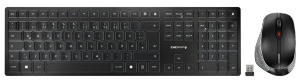 CHERRY DW 9500 SLIM tr&aring;dl&ouml;st tangentbord och mus, Cherry SX, svart, gr&aring;