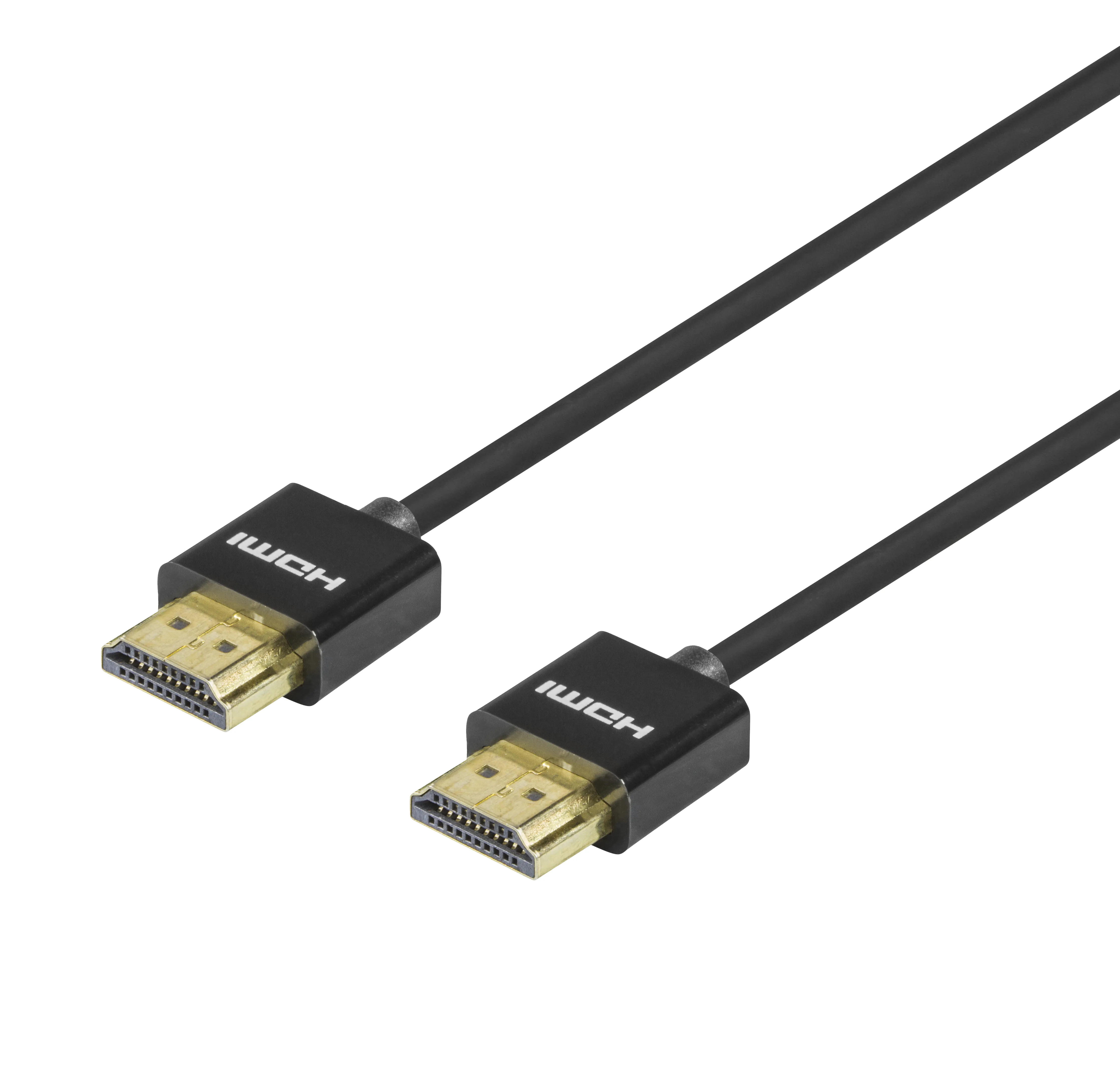 Deltaco Ohut nopea HDMI 2.0 -kaapeli Ethernetillä, 1 m, musta