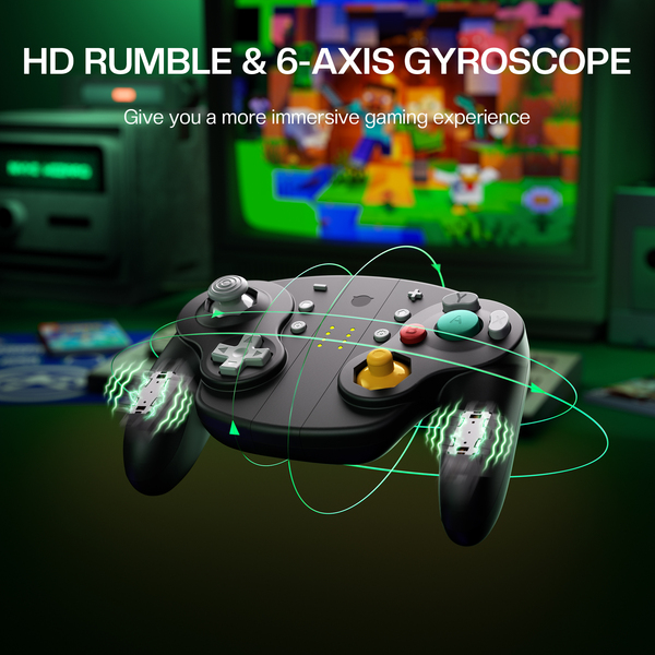 NYXI Wizard 2 - Nintendo Switch GameCube Style Joy-Pad - wireless gaming controller, Black