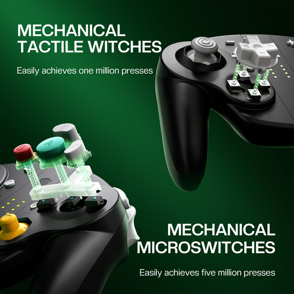 NYXI Wizard 2 - Nintendo Switch GameCube Style Joy-Pad - wireless gaming controller, Black