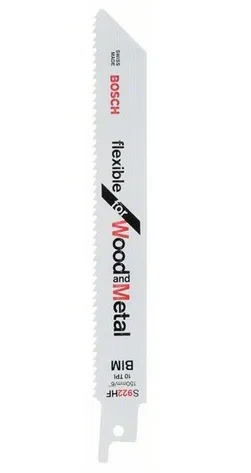 Bosch saber saw blade S 922 HF Flexible for Wood and Metal, 100 pieces (length 150mm)