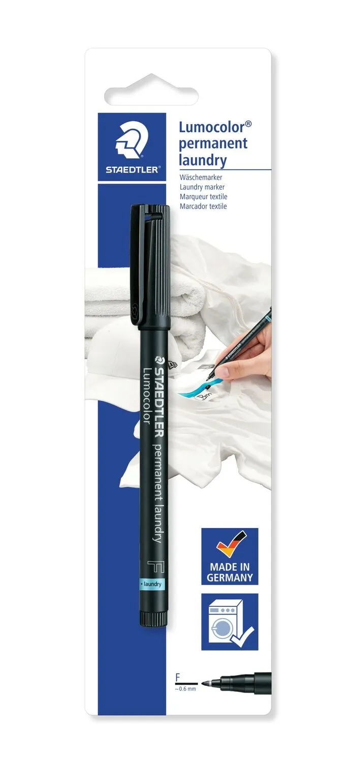 Marker Lumocolor Perm Laundry 0,6mm black