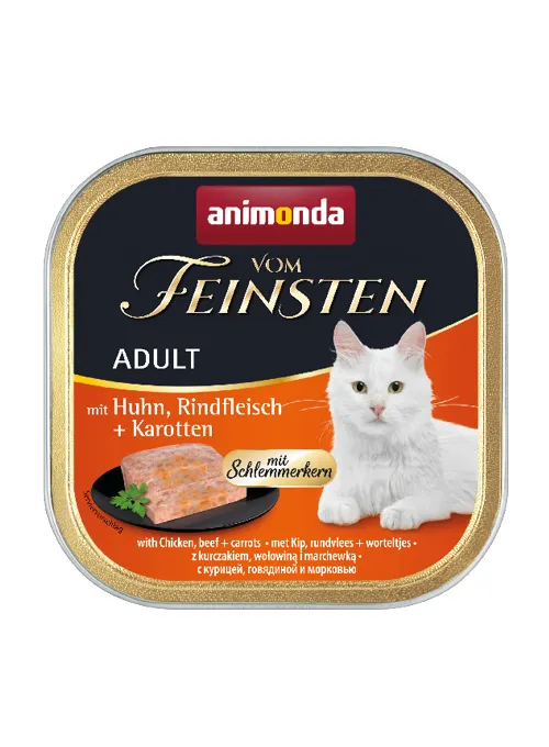 Animonda Vom Feinsten Adult Chicken, Beef and Carrots, Kissan m&auml;rk&auml;ruoka, Viljaton, Soijaton, 100 g