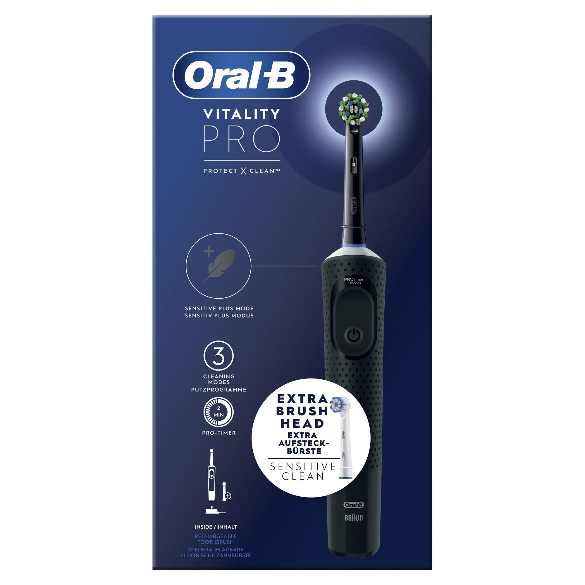 Oral-B Vitality Pro + Extra Refill -sähköhammasharja, musta