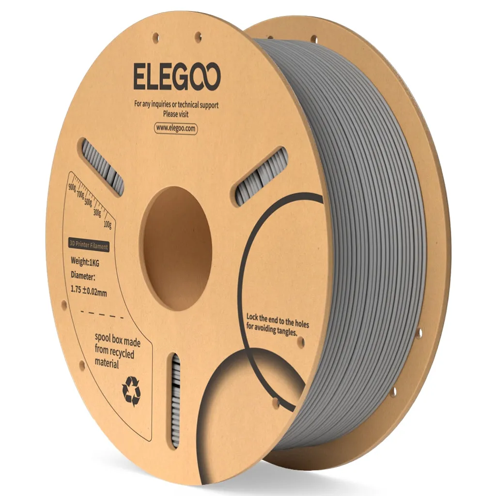 ELEGOO PLA 1.75 mm, 1 kg -3D-tulostusfilamentti, harmaa