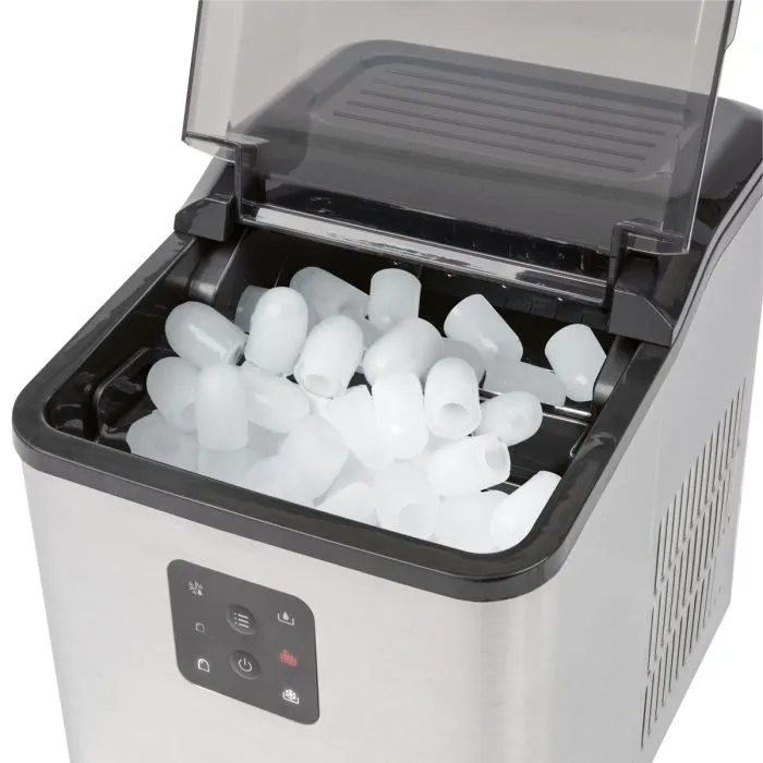 PROFICOOK 501253 Ismaskin f&ouml;r b&auml;nk, 1,5 L, 12 kg/24h, Rostfritt st&aring;l/Svart/Gr&aring;