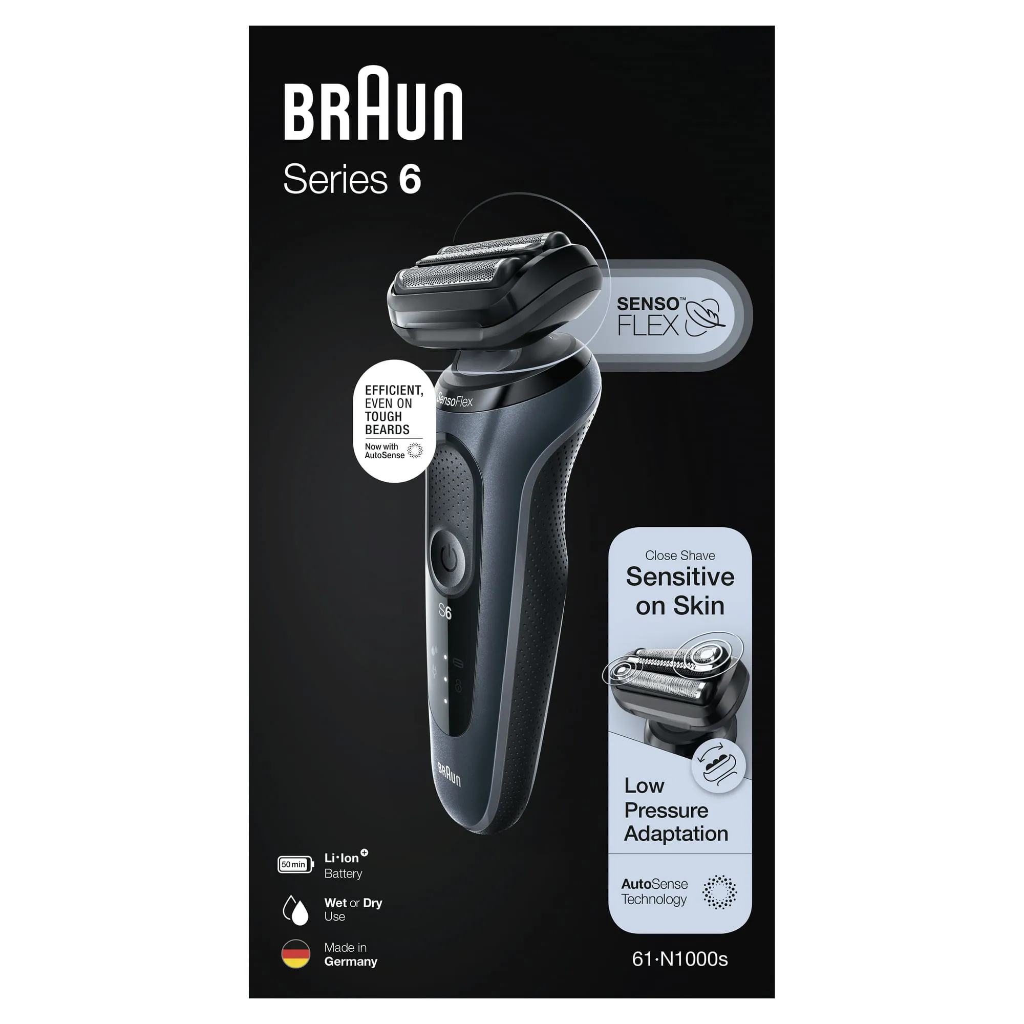 Braun Series 6 61-N1000s - shaver, Black