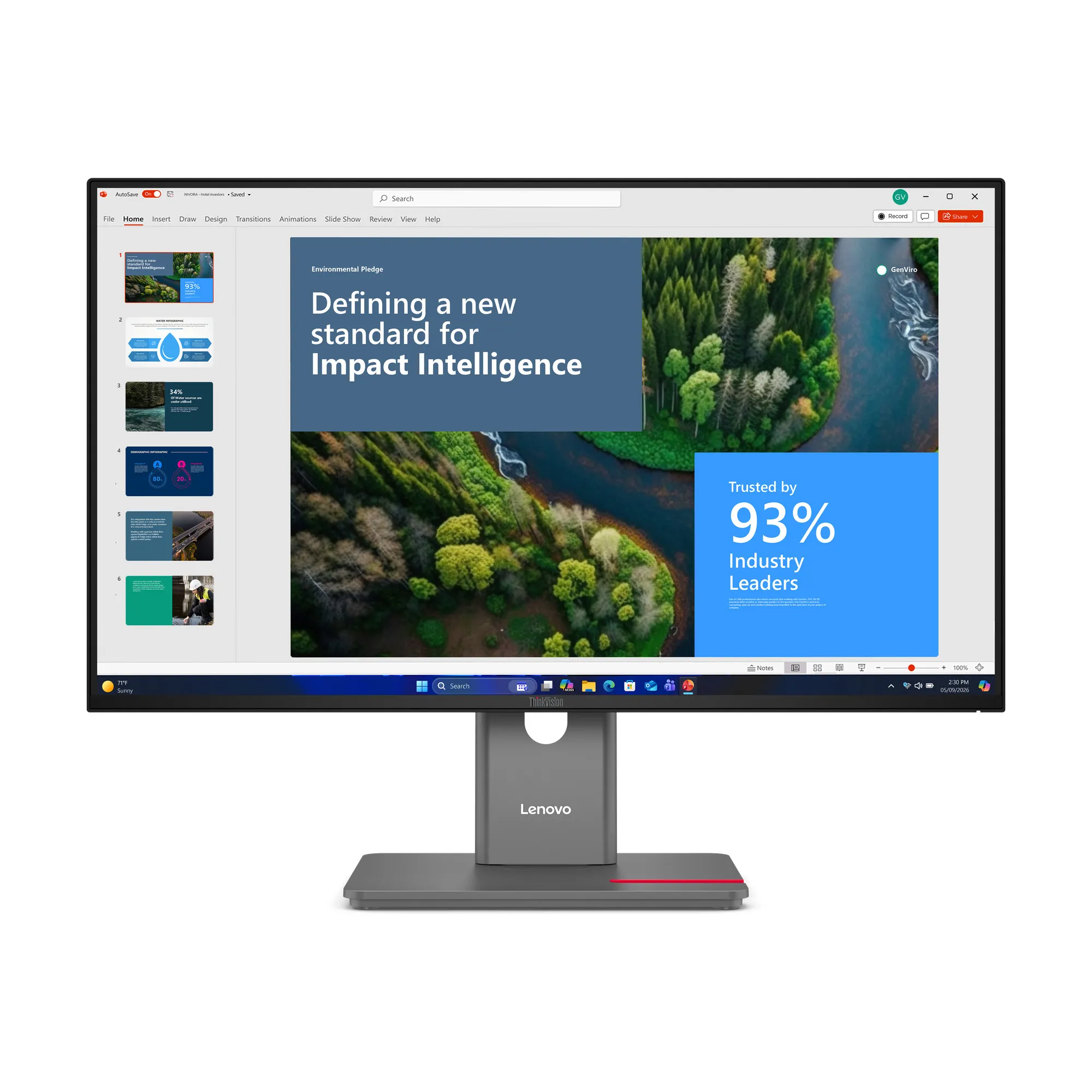 Lenovo ThinkVision P27UD-40 27" 4K UHD, IPS -n&auml;ytt&ouml;, USB hub