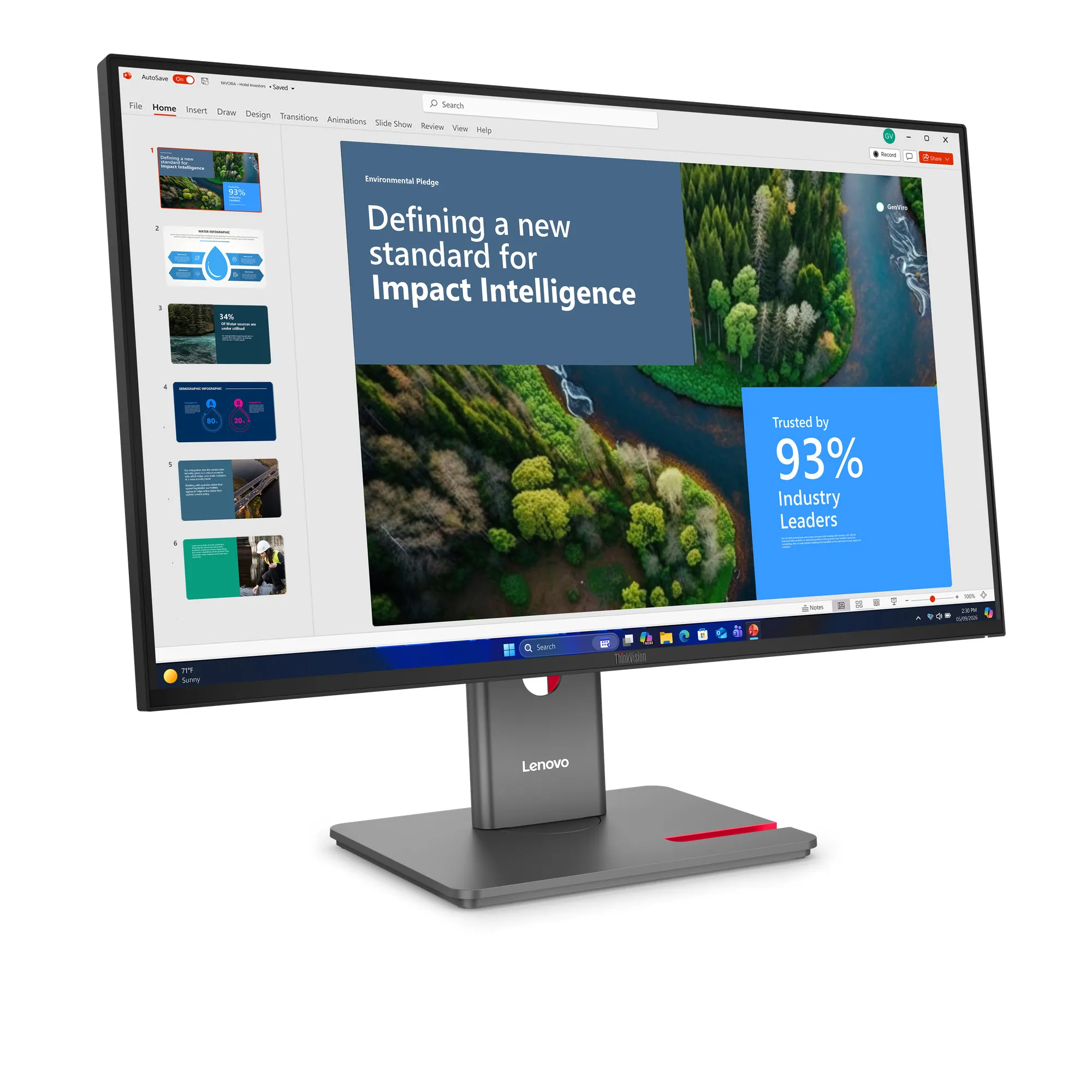 Lenovo ThinkVision P27UD-40 27" 4K UHD, IPS -n&auml;ytt&ouml;, USB hub