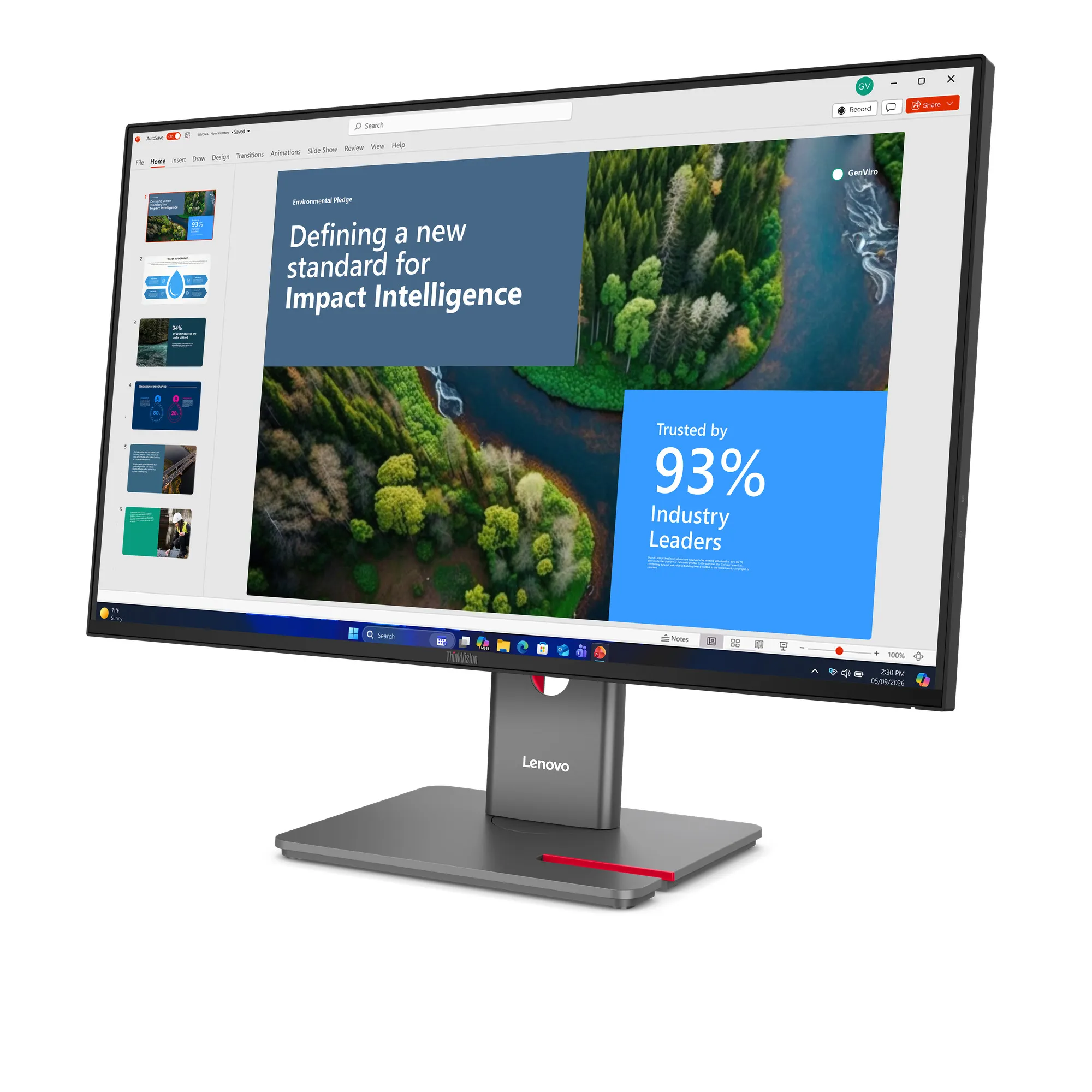 Lenovo ThinkVision P27UD-40 27" 4K UHD, IPS -n&auml;ytt&ouml;, USB hub