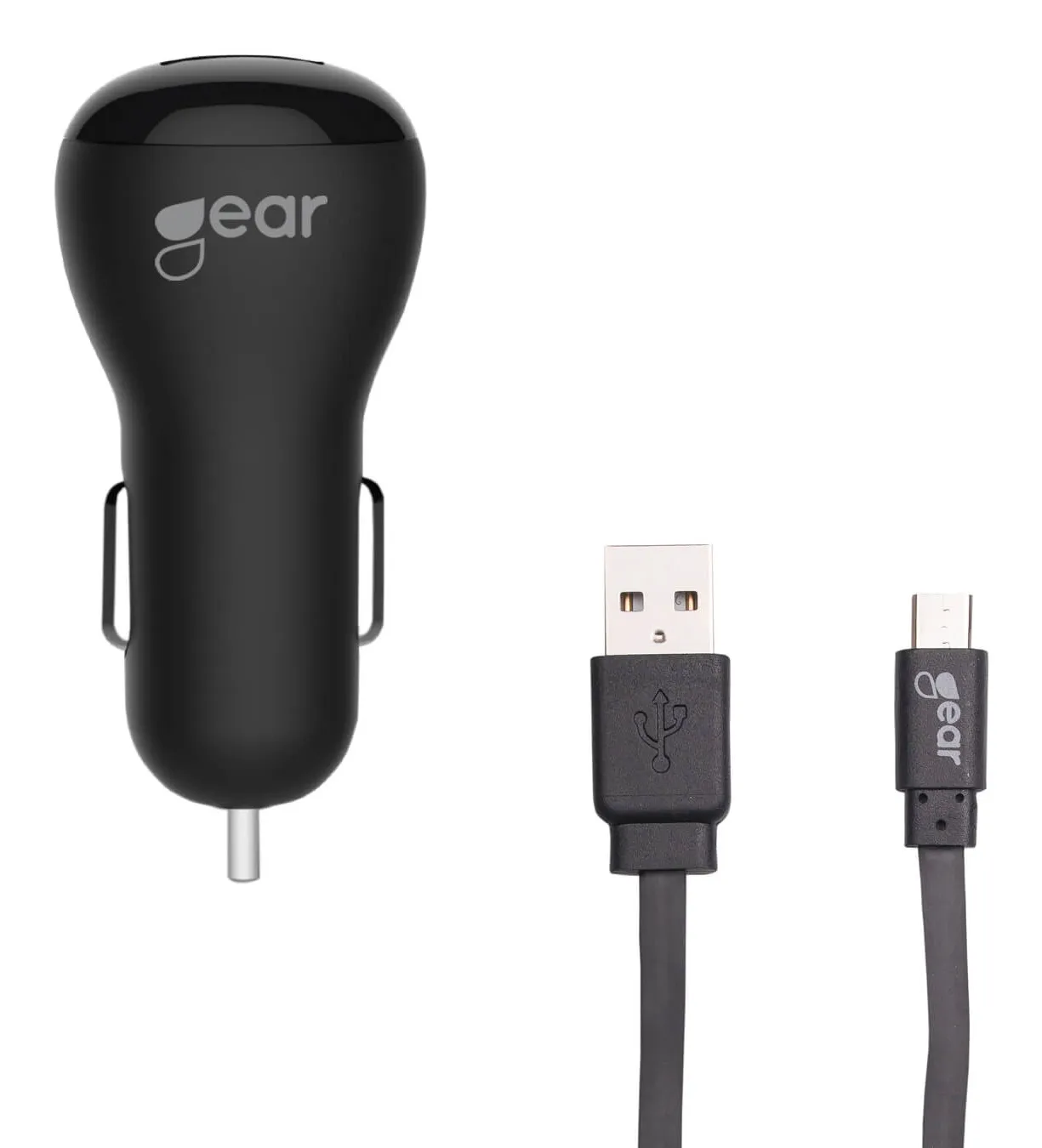 GEAR Laturi 12-24V 1xUSB 1A MicroUSB 1m, Musta