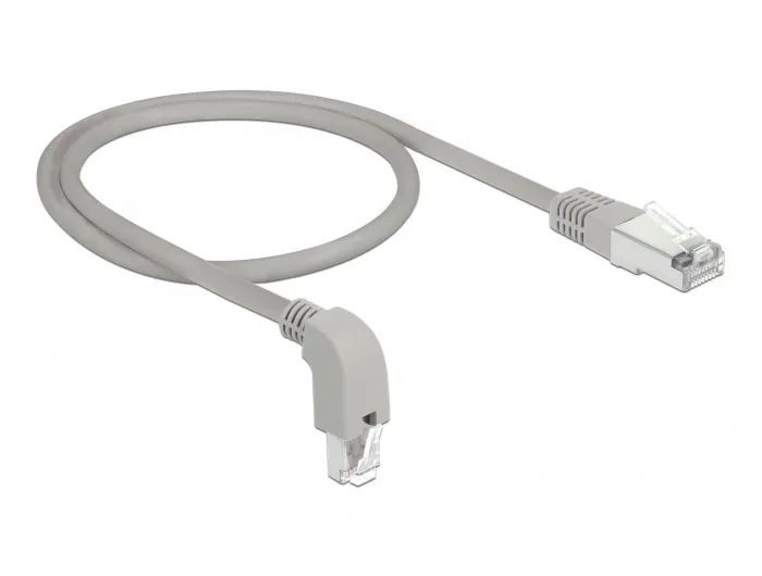 Delock Network cable RJ45 Cat.5e SF/UTP downward angled / straight 0.5