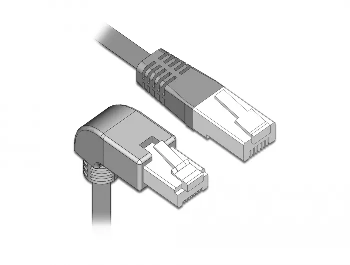 Delock Network cable RJ45 Cat.5e SF/UTP downward angled / straight 0.5