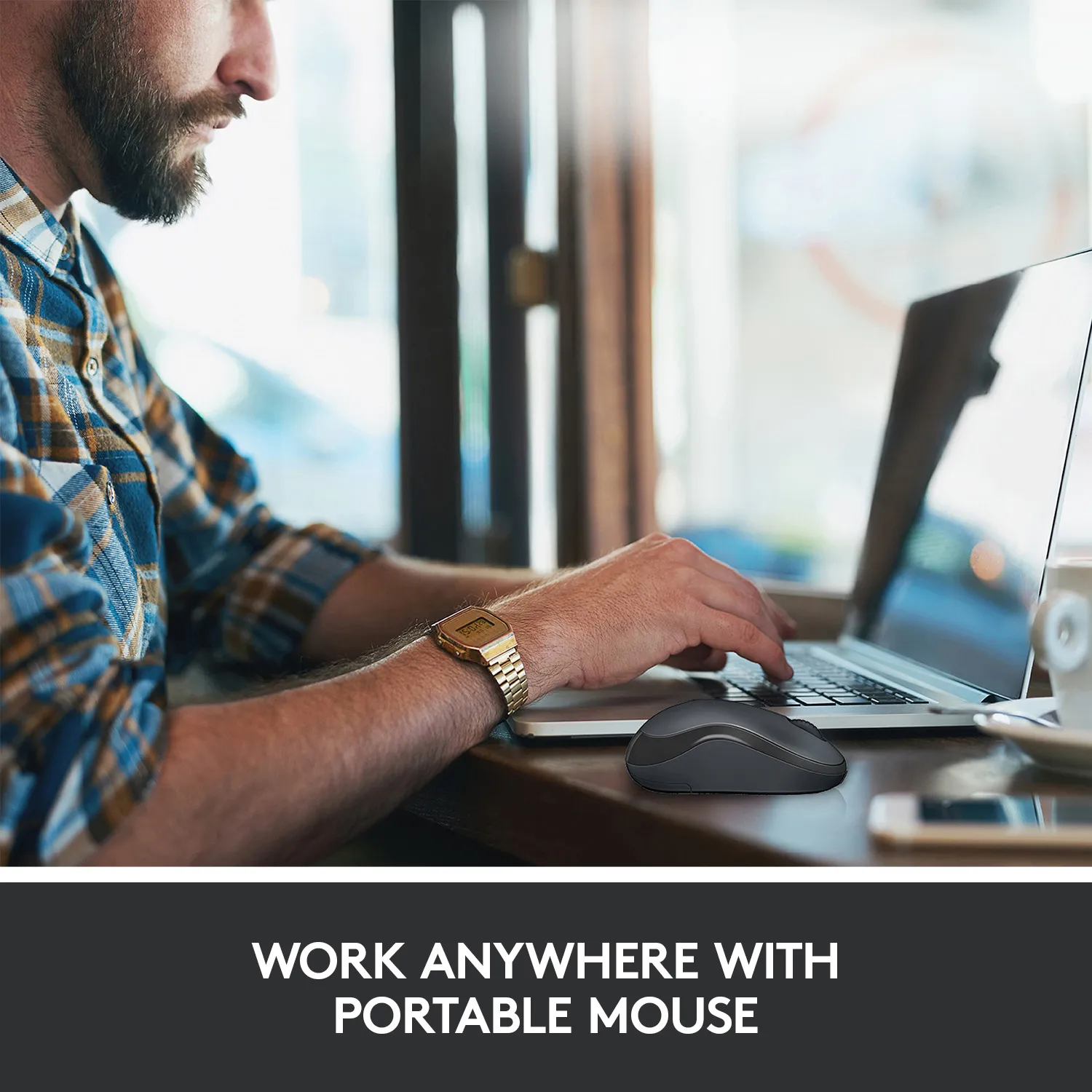 Logitech M220 Silent - wireless mouse, charcoal
