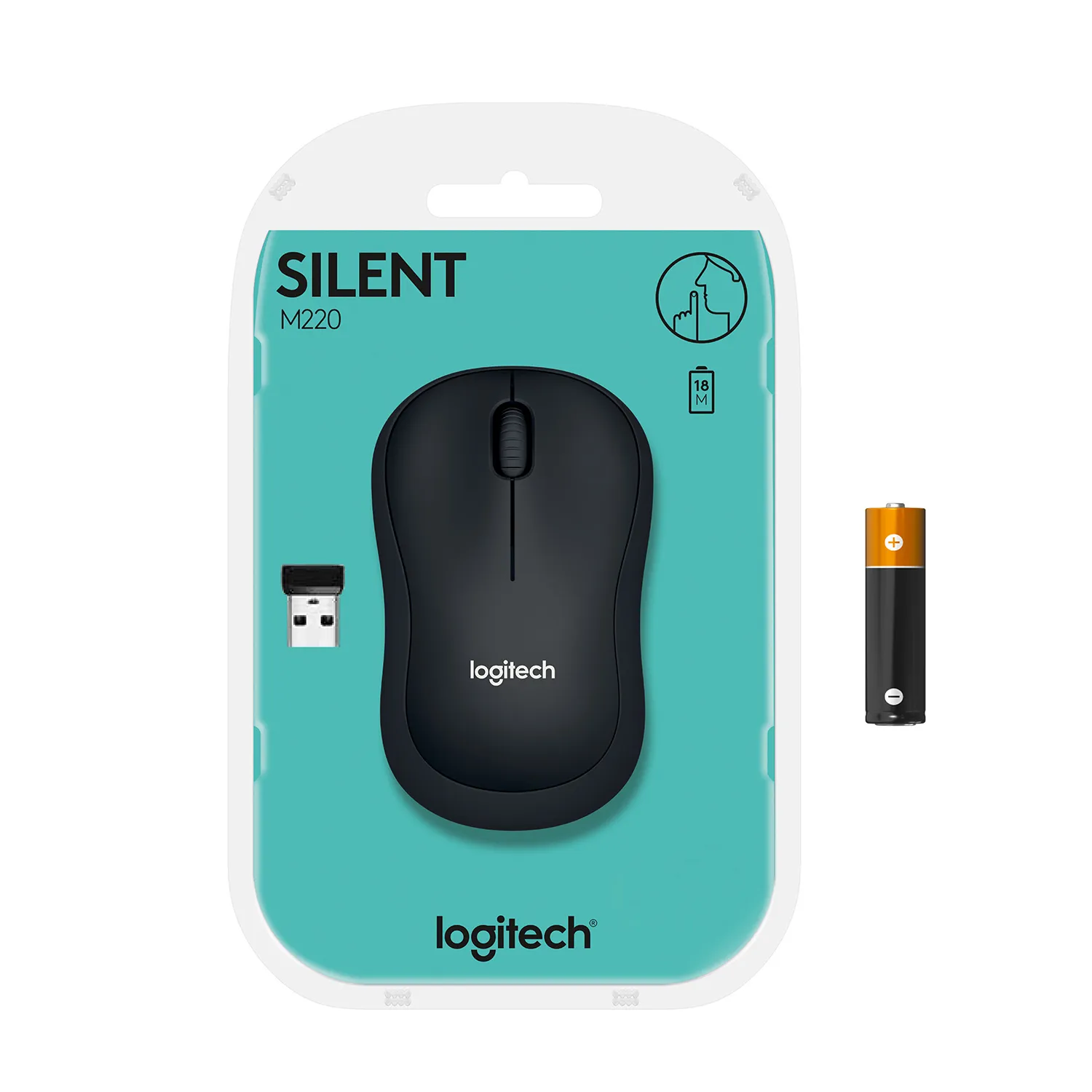Logitech M220 Silent - wireless mouse, charcoal