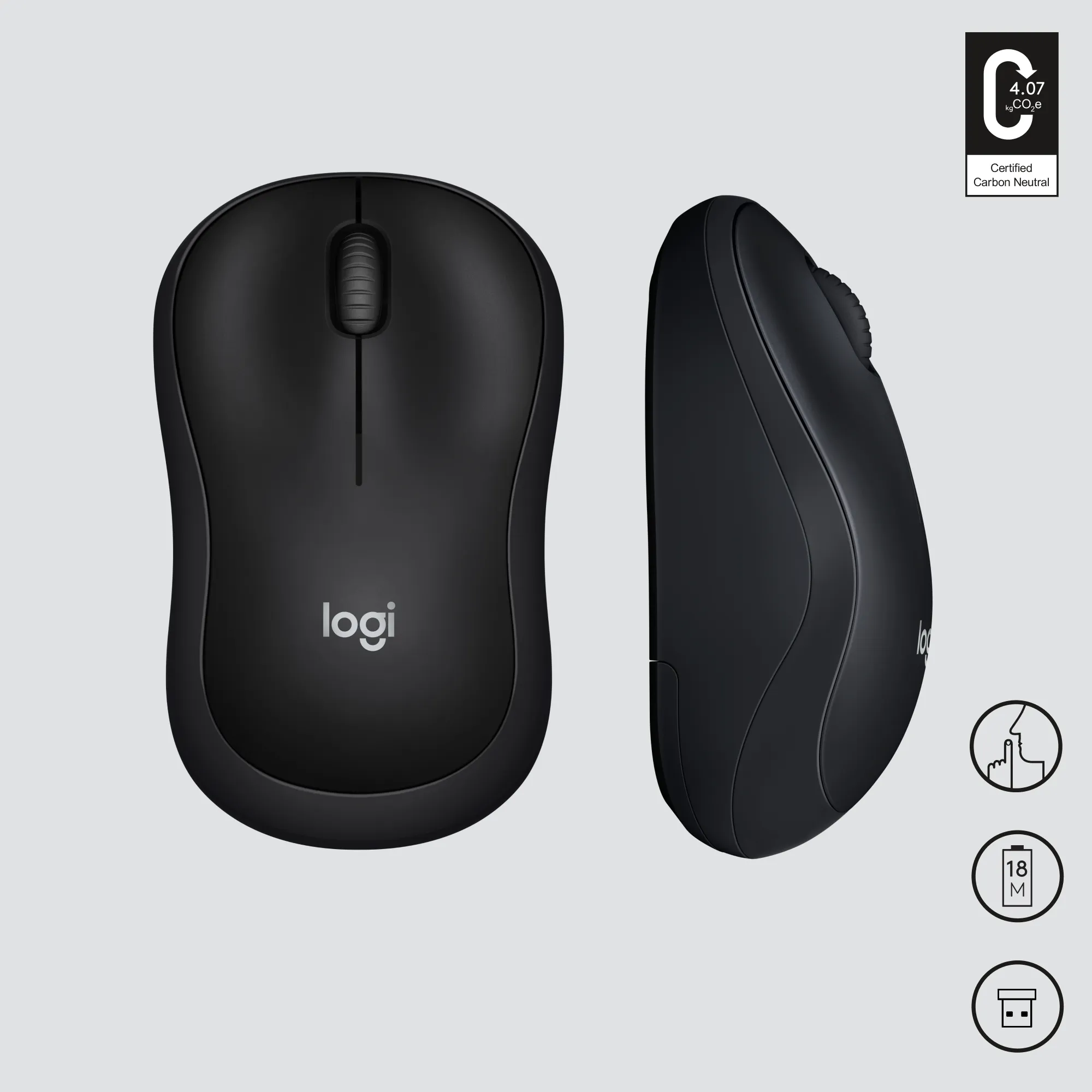 Logitech M220 Silent - wireless mouse, charcoal