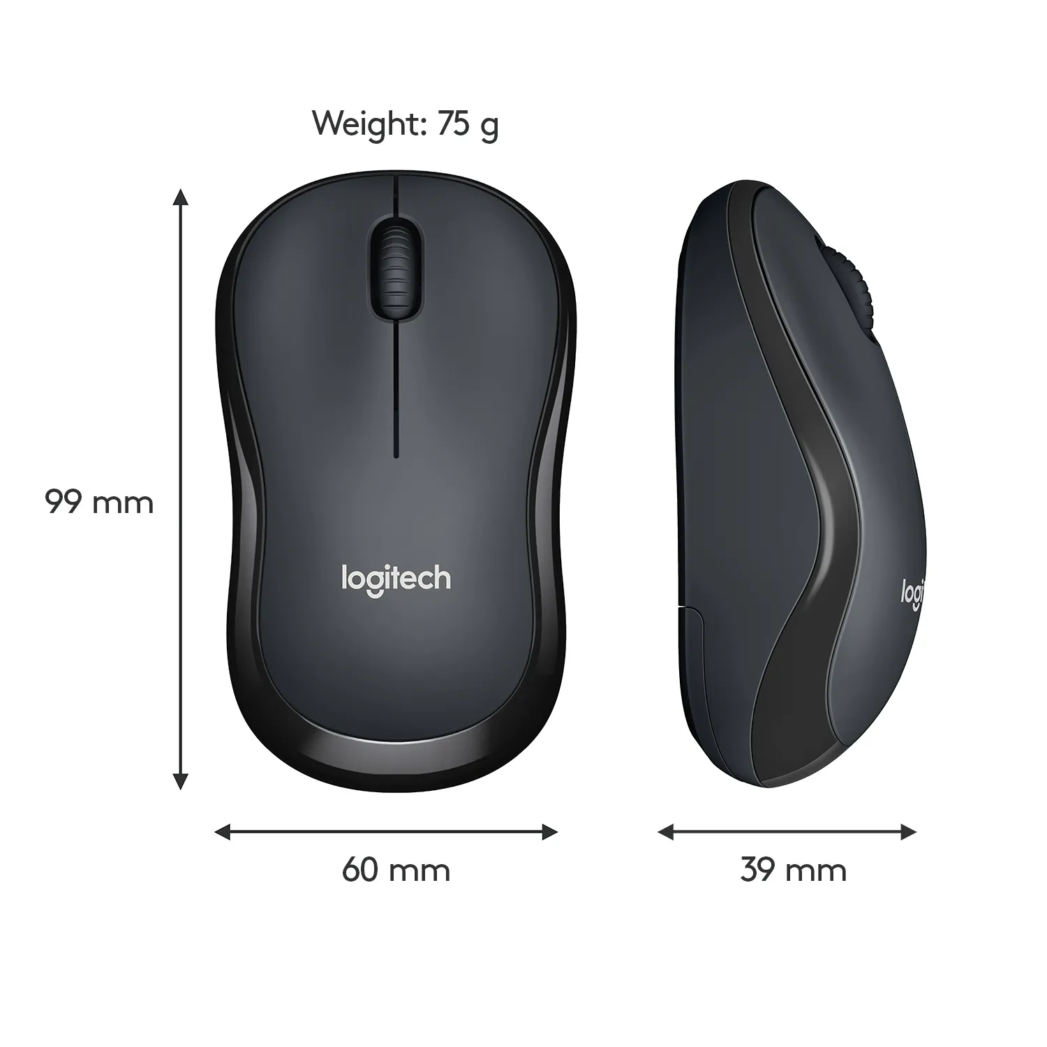 Logitech M220 Silent - wireless mouse, charcoal