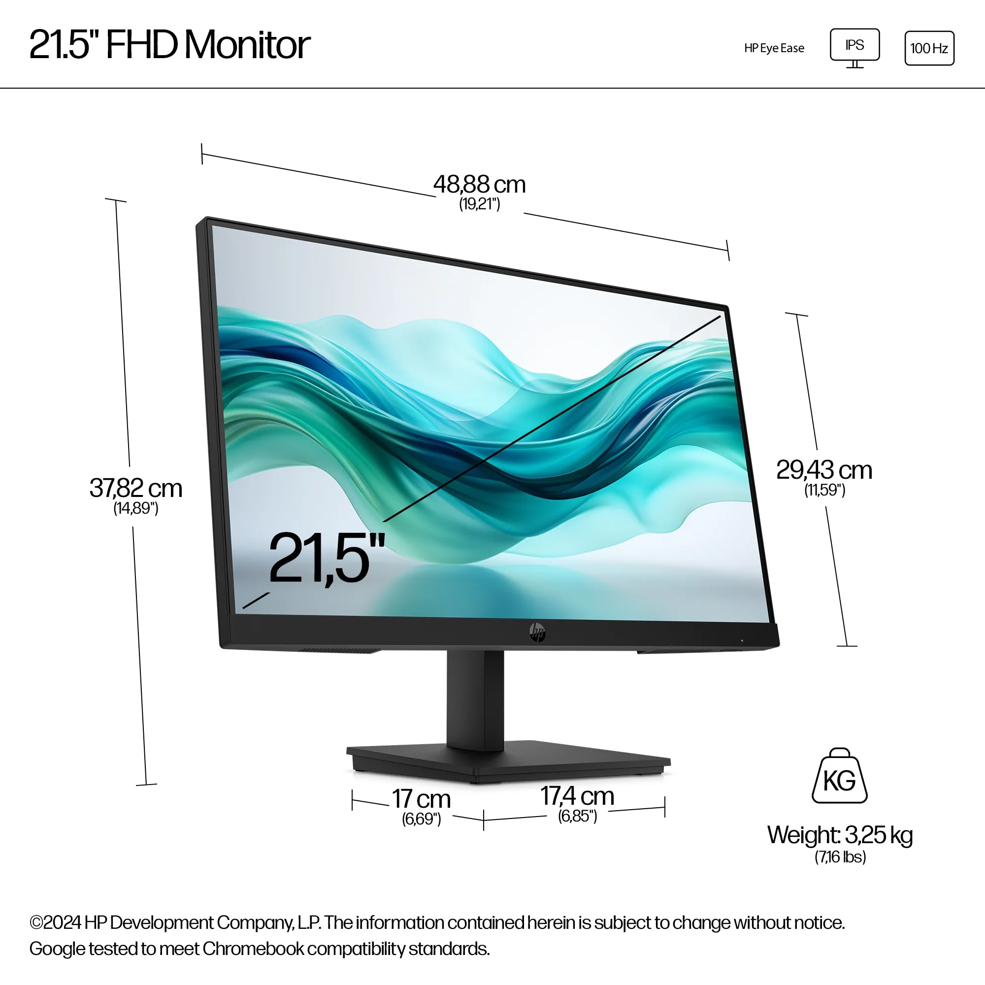 HP S3 Pro 322pf. 21.5&quot; FHD, 5ms, 100Hz, IPS - monitor