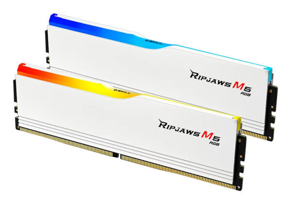 G.SKILL Ripjaws M5 RGB 32 Gt (2 x 16 Gt) DDR5 6000 MHz, CL28 -muisti, valkoinen (XMP)