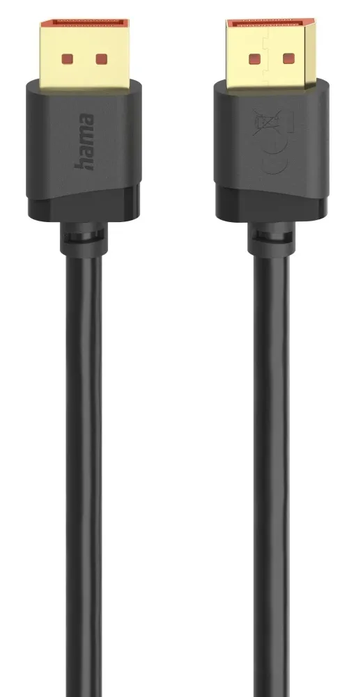 HAMA HA-00202010 DisplayPort 2.1 kabel, med 8K, 540 Hz, HDR, 2 m, svart