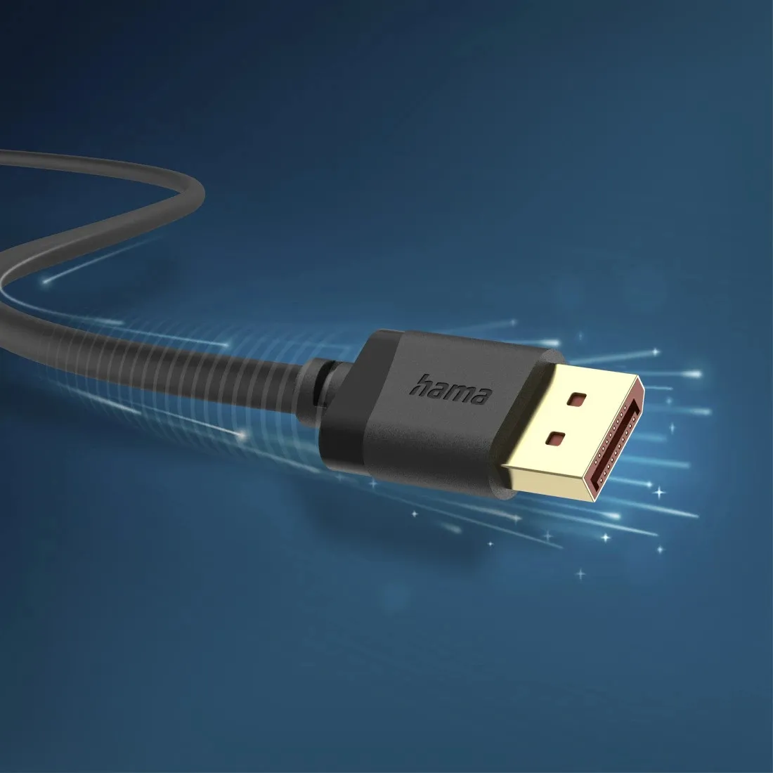 HAMA HA-00202010 DisplayPort 2.1 kabel, med 8K, 540 Hz, HDR, 2 m, svart