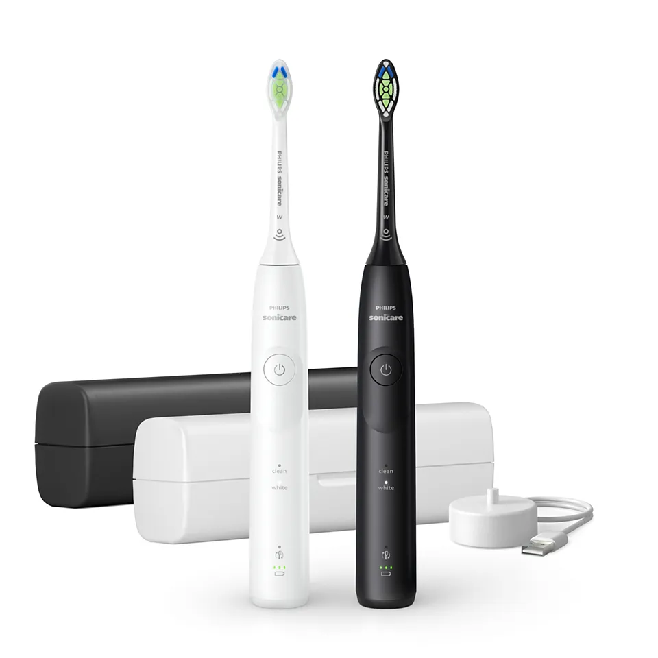Philips Sonicare Series 5500 HX7119/02 -s&auml;hk&ouml;hammasharja, 2 kpl, musta/valkoinen