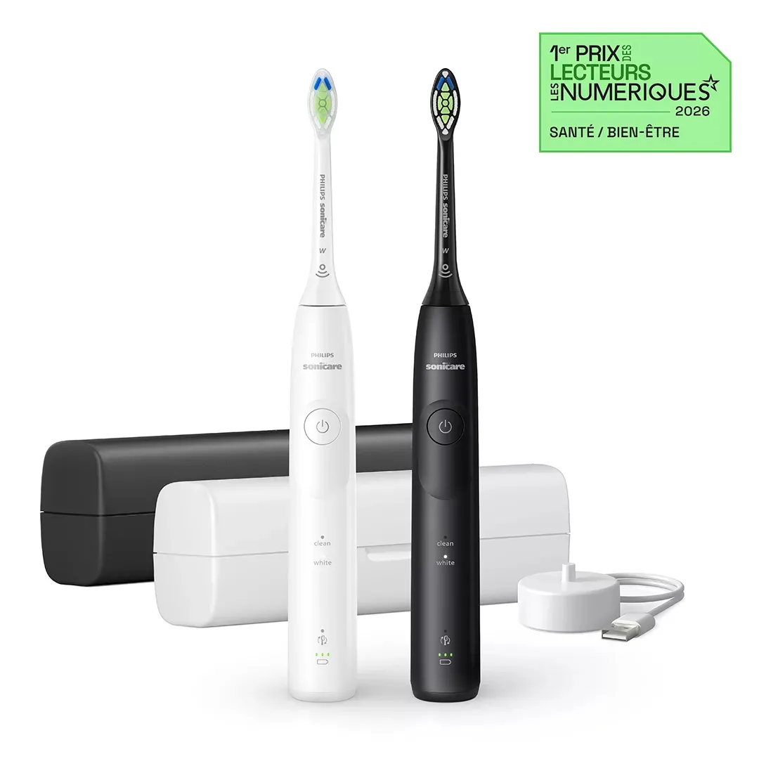 Philips Sonicare Series 5500 HX7119/02 -s&auml;hk&ouml;hammasharja, 2 kpl, musta/valkoinen